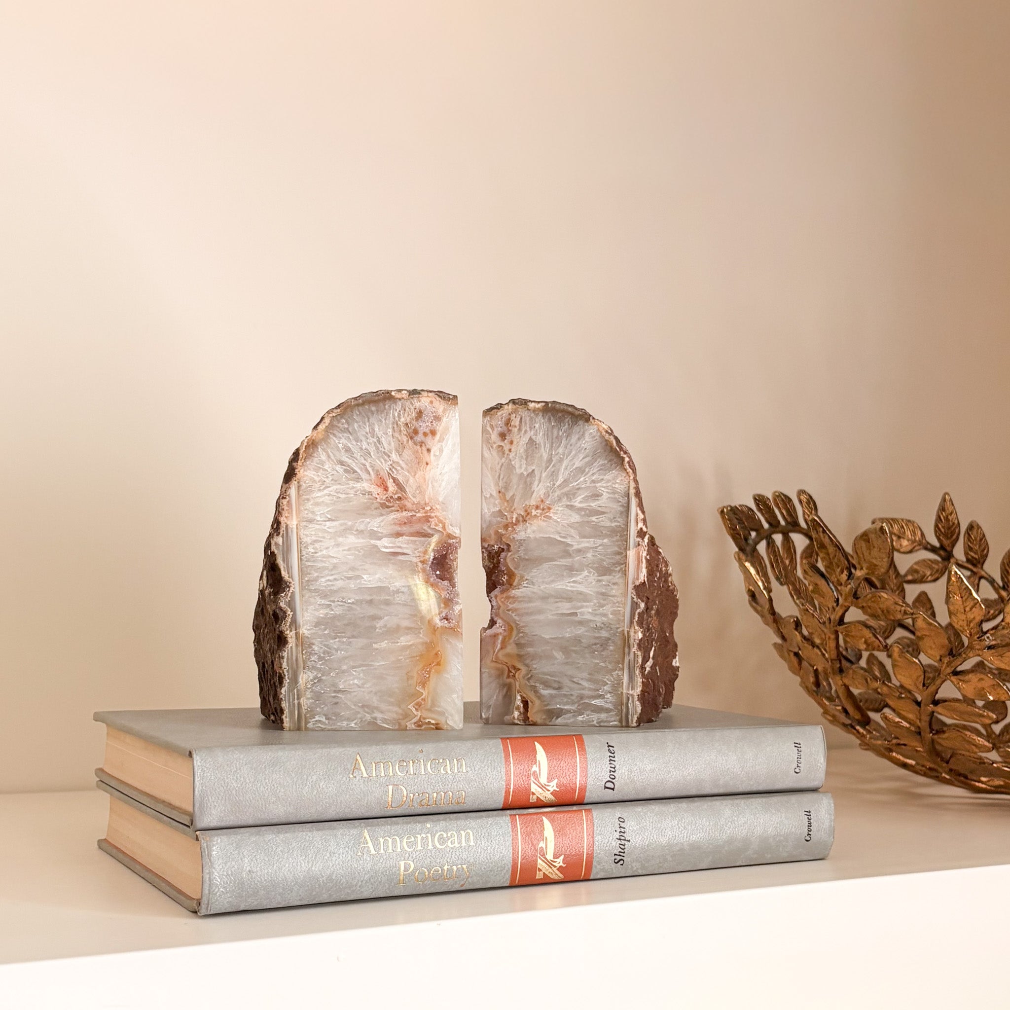 Brazilian Agate Druzy Bookend Pair