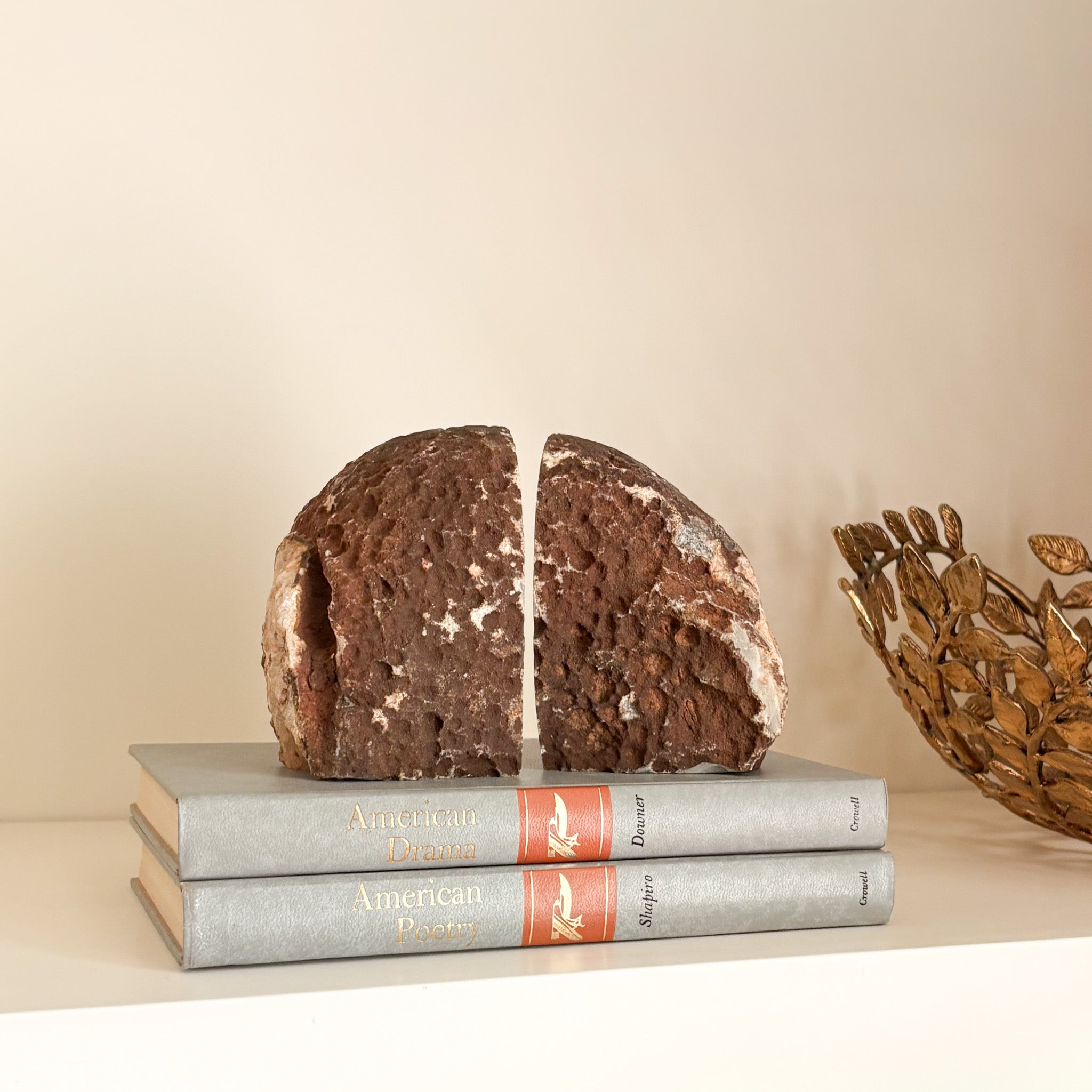 Brazilian Agate Druzy Bookend Pair