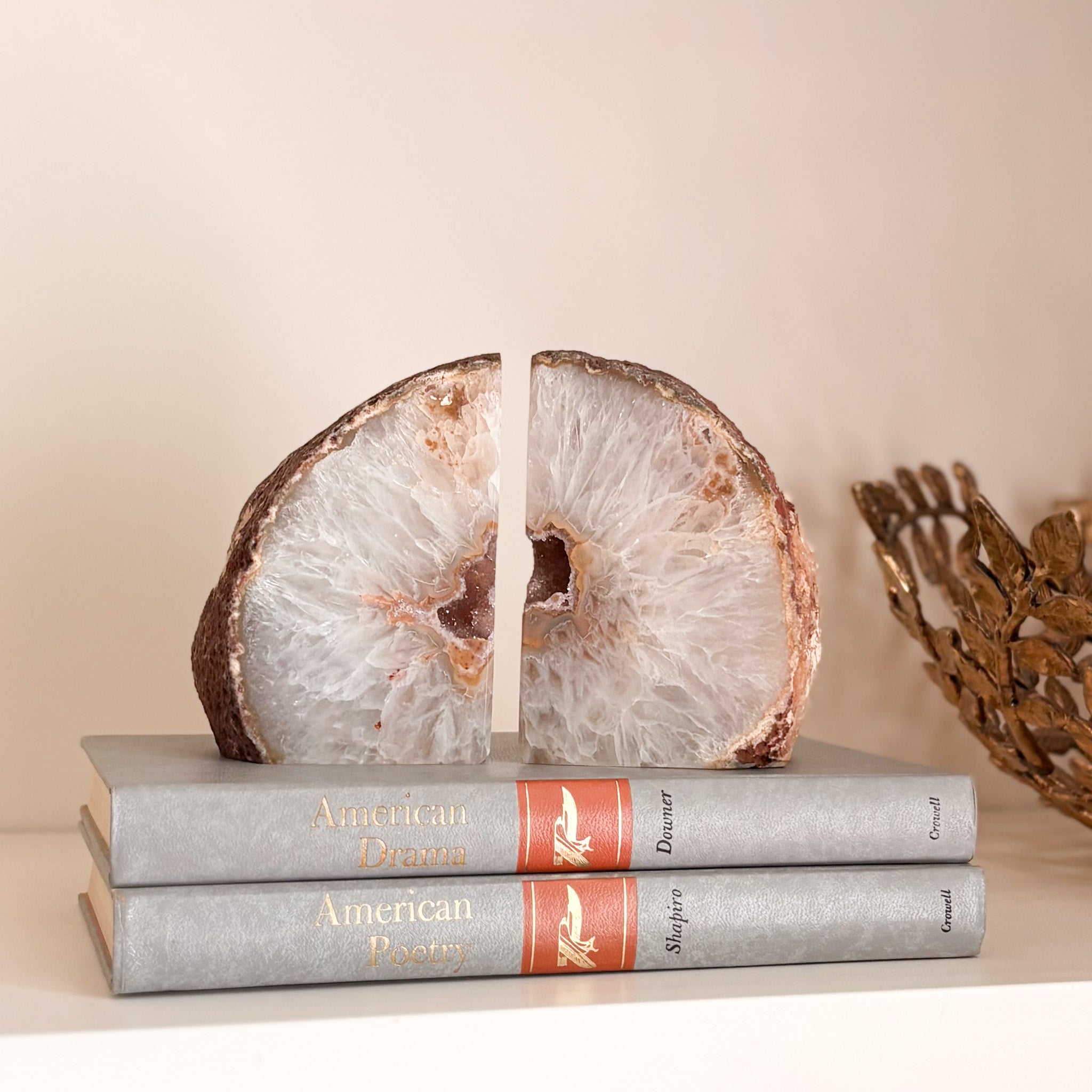 Brazilian Agate Druzy Bookend Pair