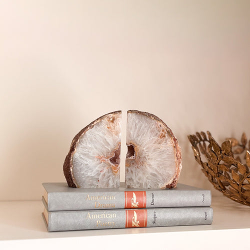 Brazilian Agate Druzy Bookend Pair