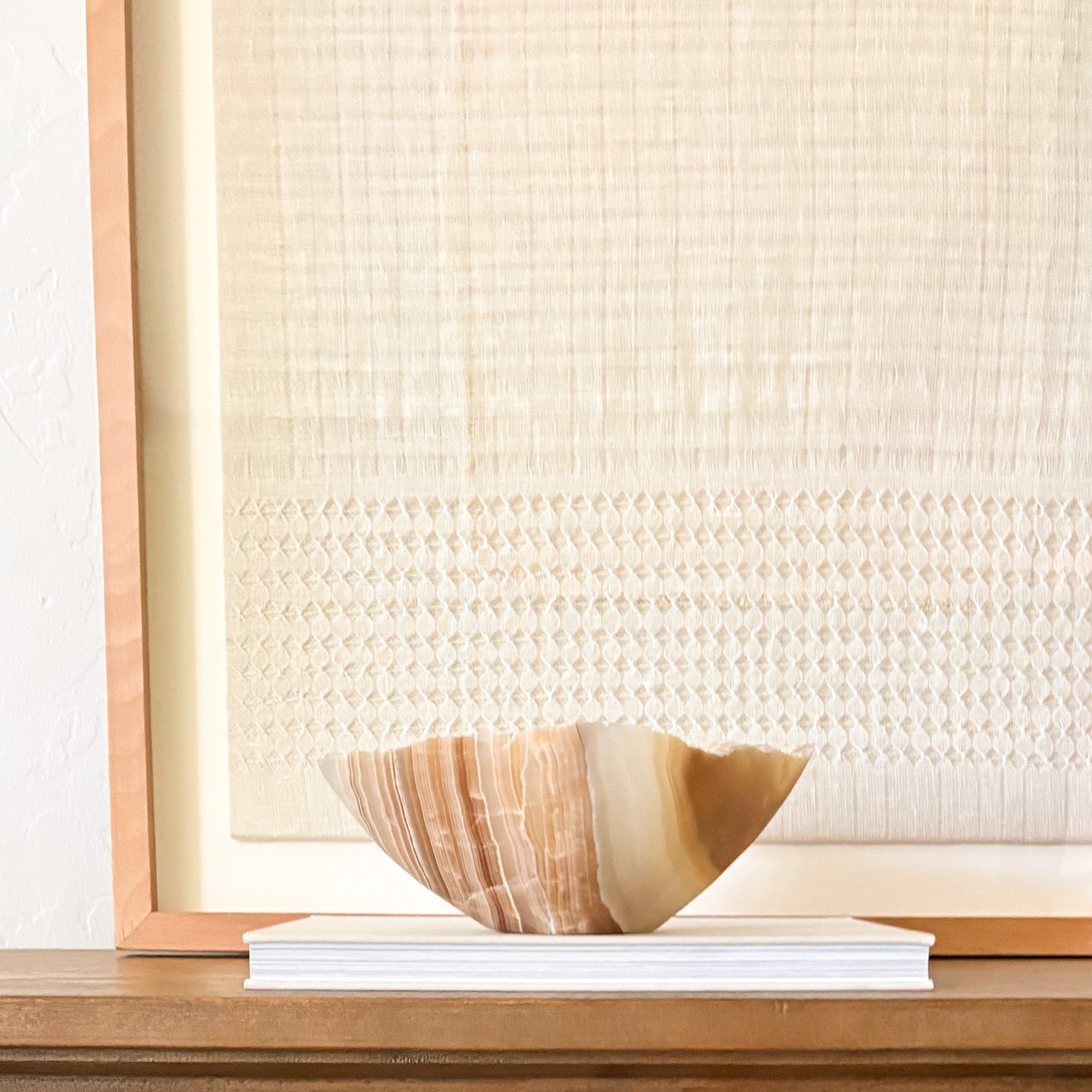 Hand Carved Amber Onyx Bowl