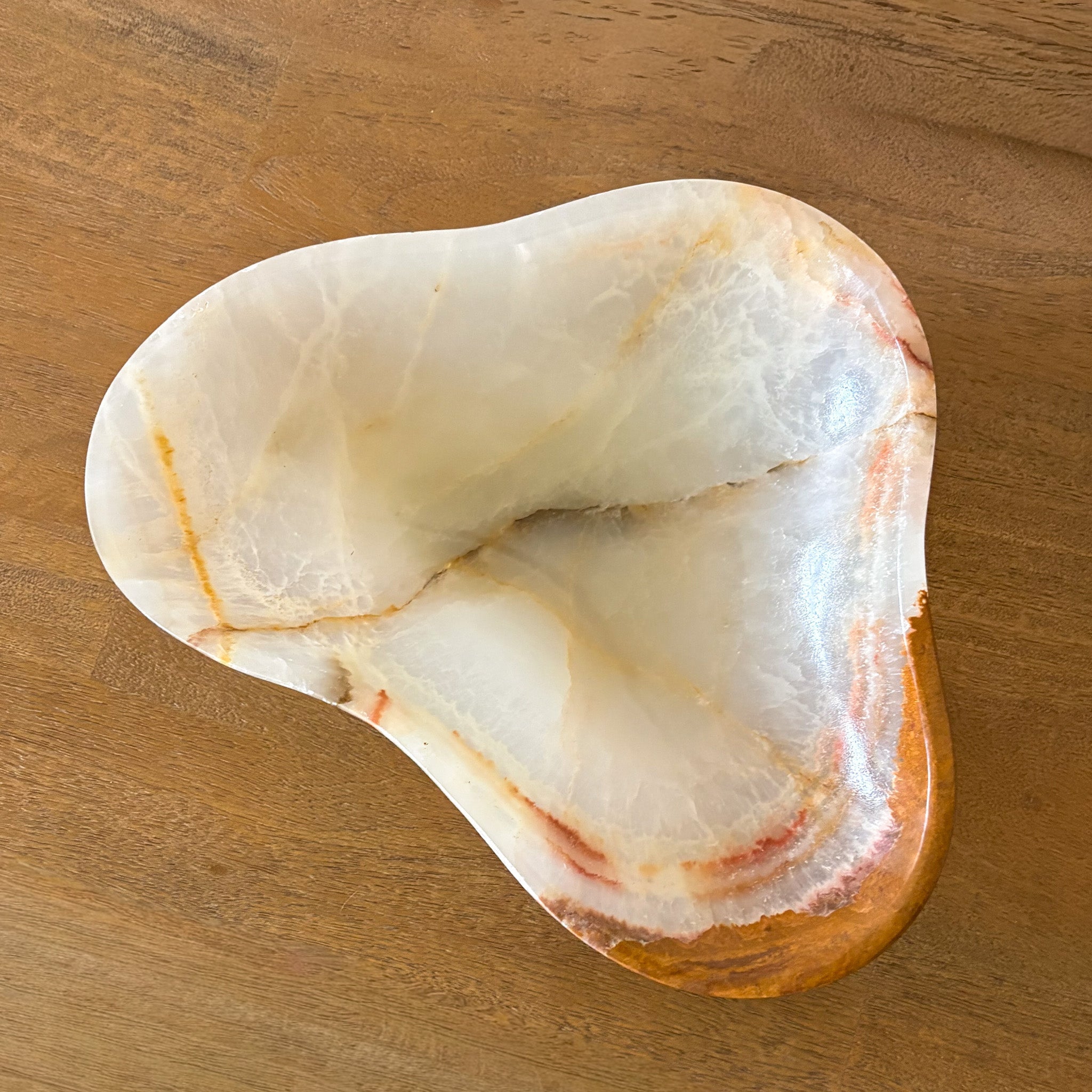 Large Hand Carved Brown Onyx Bowl