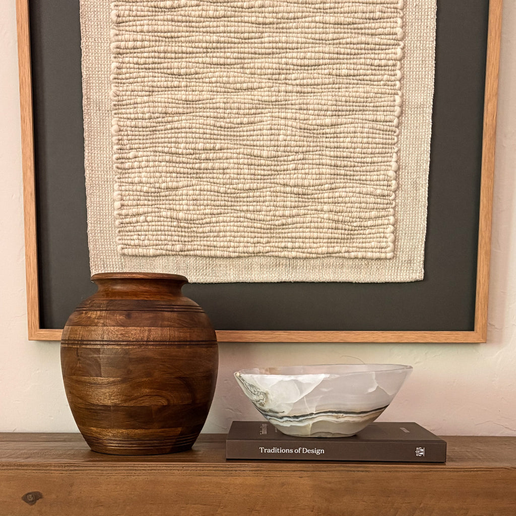 Large Hand Carved Grey Onyx Bowl