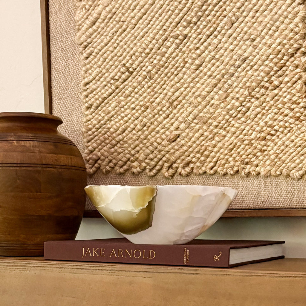 Hand Carved Olive Onyx Bowl